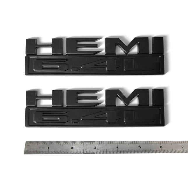 2Pack Badges For 2019-2024 RAM 2500 3500 6.4L HEMI Emblem Replacement (Black/Red/White/Chrome)
