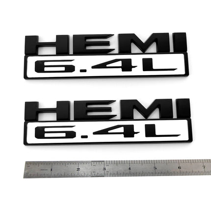 2Pack Badges For 2019-2024 RAM 2500 3500 6.4L HEMI Emblem Replacement (Black/Red/White/Chrome)