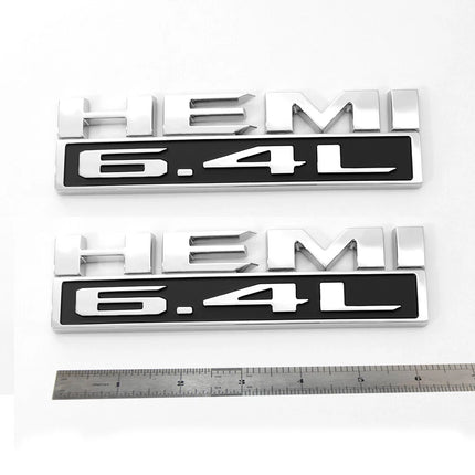 2Pack Badges For 2019-2024 RAM 2500 3500 6.4L HEMI Emblem Replacement (Black/Red/White/Chrome)