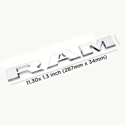 2Pack Front Emblems for 2019 2020 RAM 1500 2500 3500 Badge (Black/Red/Chrome)