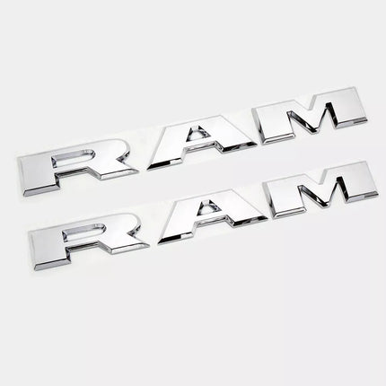 2Pack Front Emblems for 2019 2020 RAM 1500 2500 3500 Badge (Black/Red/Chrome)