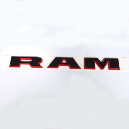 2Pack Front Emblems for 2019 2020 RAM 1500 2500 3500 Badge (Black/Red/Chrome)