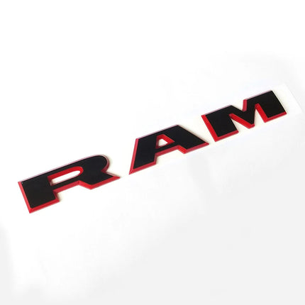 2Pack Front Emblems for 2019 2020 RAM 1500 2500 3500 Badge (Black/Red/Chrome)