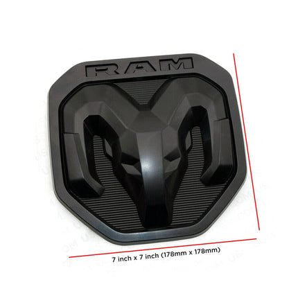 1Pack Tailgate Emblem for 2019-2024 Ram 1500 Rear Badge (Black/Chrome/Red)
