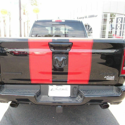 1Pack Tailgate Emblem for 2019-2024 Ram 1500 Rear Badge (Black/Chrome/Red)