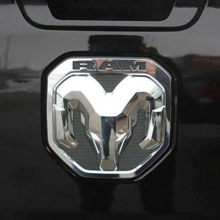 1Pack Tailgate Emblem for 2019-2024 Ram 1500 Rear Badge (Black/Chrome/Red)