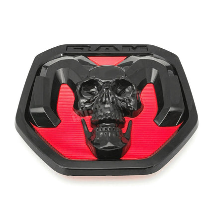 1Pack Skull Tailgate Badge For 2019-2024 RAM 1500/2500/3500 Emblem (Black/Red/Chrome)