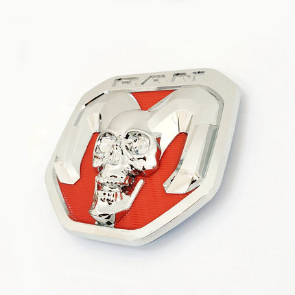 1Pack Skull Tailgate Badge For 2019-2024 RAM 1500/2500/3500 Emblem (Black/Red/Chrome)