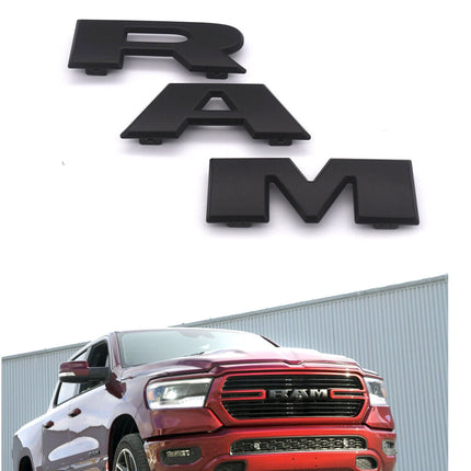 1Pack Grille Emblem for 2019 -2024 RAM 1500 Front Badge Replacement (Black/Red/Chrome)