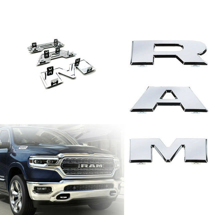 1Pack Grille Emblem for 2019 -2024 RAM 1500 Front Badge Replacement (Black/Red/Chrome)
