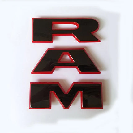 1Pack Grille Emblem for 2019 -2024 RAM 1500 Front Badge Replacement (Black/Red/Chrome)