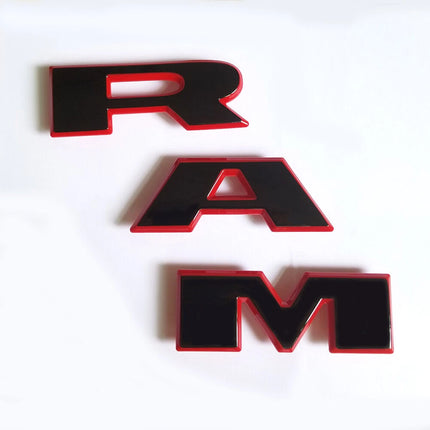 1Pack Grille Emblem for 2019 -2024 RAM 1500 Front Badge Replacement (Black/Red/Chrome)