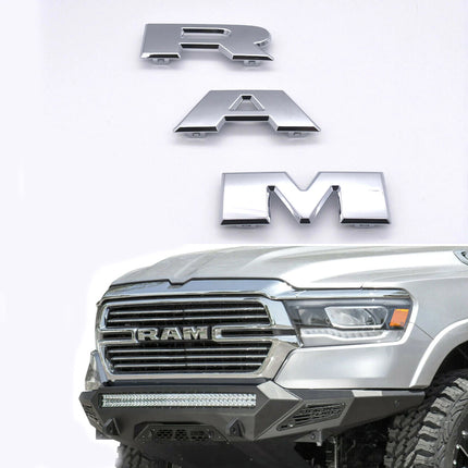 1Pack Grille Emblem for 2019-2024 RAM 2500 3500 Front 3D Badge (Black/Chrome)