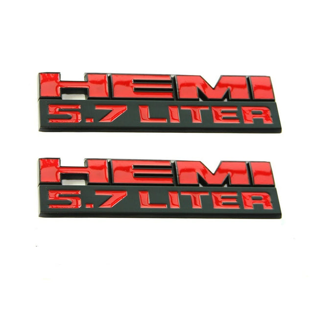 5.7 Liter Side Emblem Badge Set Fits Dodge Challenger Charger RAM 1500